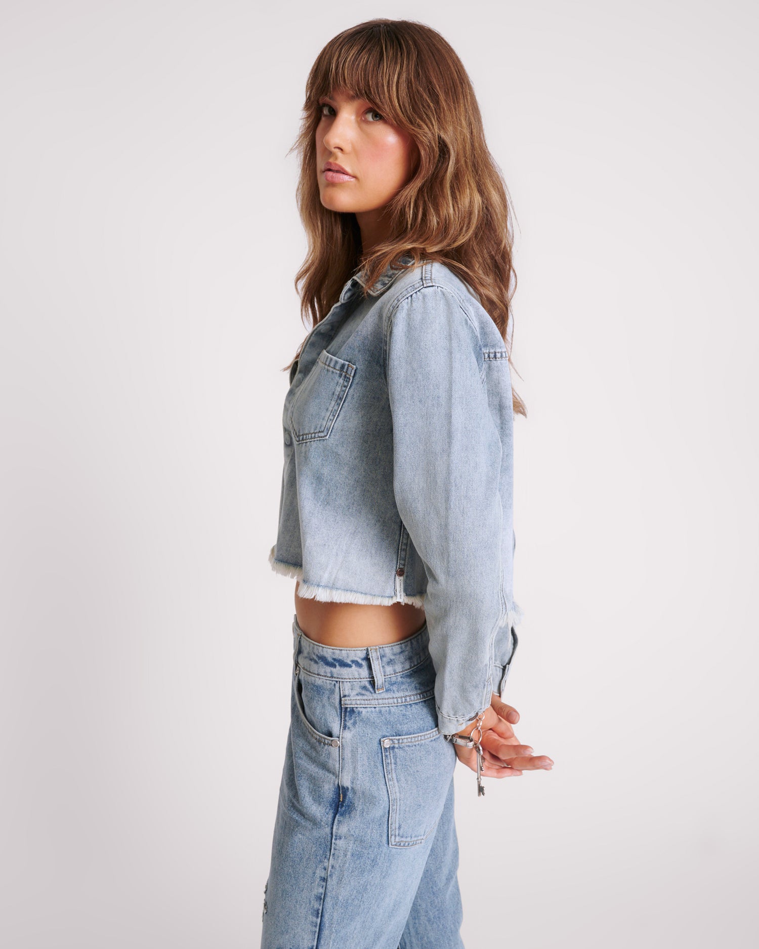 Outlet Sale Women's T-Shirts Braxton Long Sleeve Denim Top - Blue Blossom