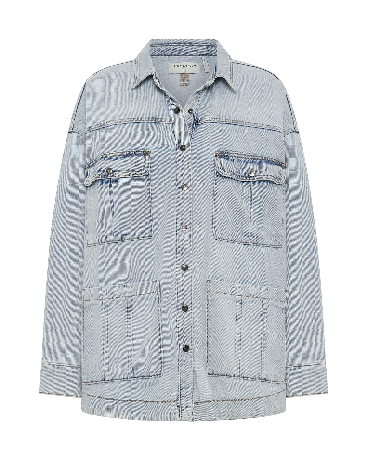 Dirty Blue Denim Longline Denim Jacket - Hustler