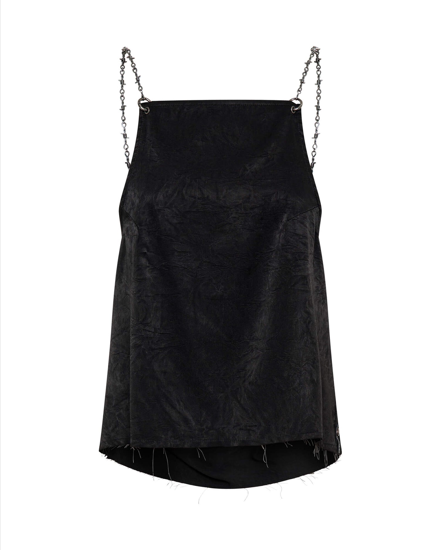 Last Stock Heaven Chain Satin Backless Top - Black
