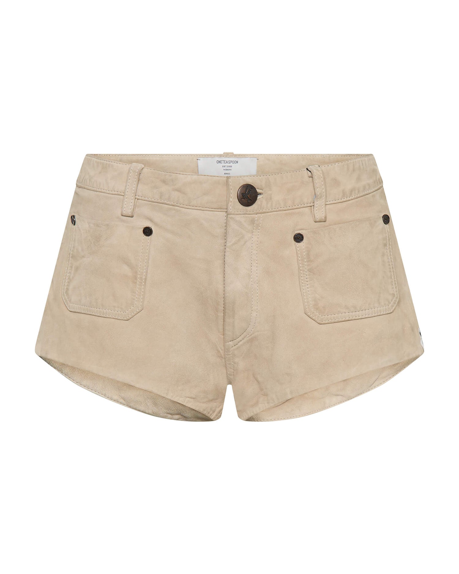 Leather Shorts Retro Micro Leather Shorts - Vintage Cream