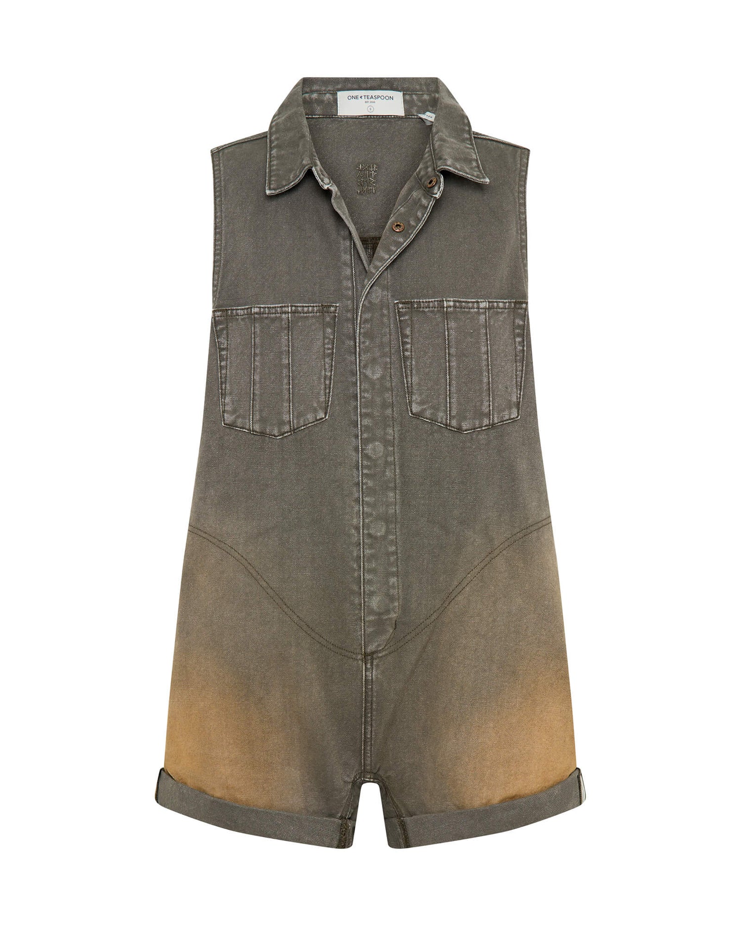 Last Stock Braxton Mini Utility Canvas Jumpsuit - Desert Rust