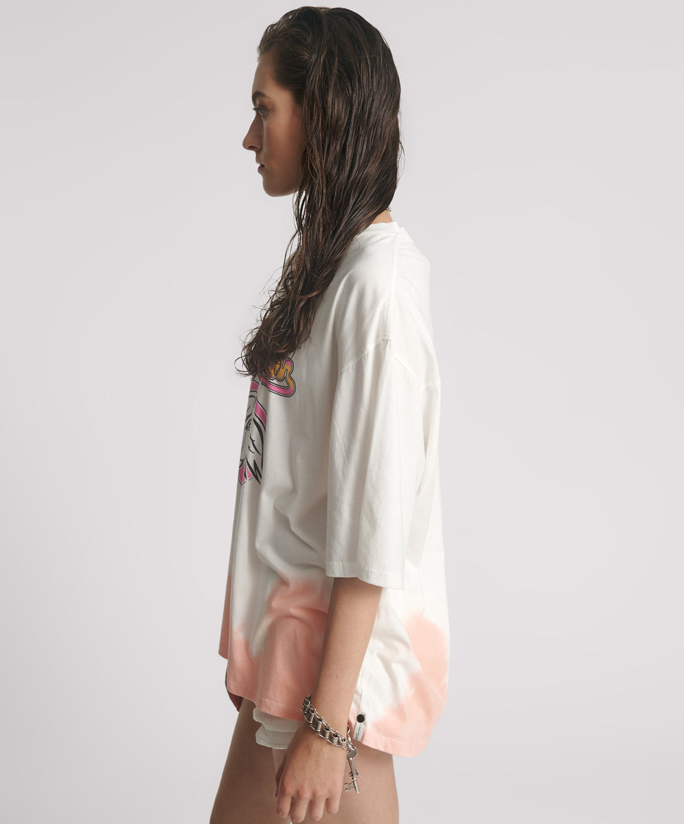 Last Stock Angel Dip Dye Kobe Tee - Cream