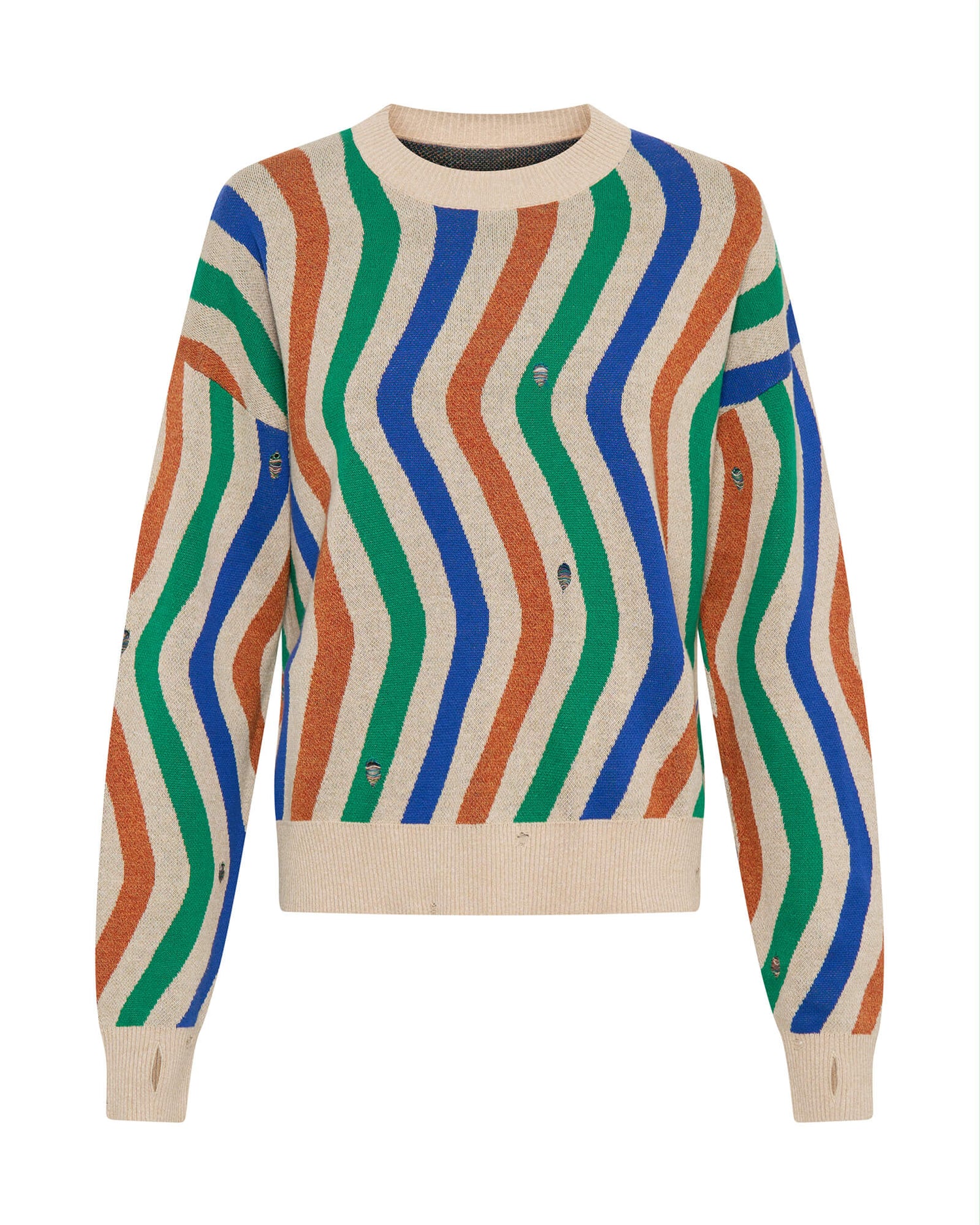 Knitwear Acid Trip Knitted Wool Sweater - Striped Cream