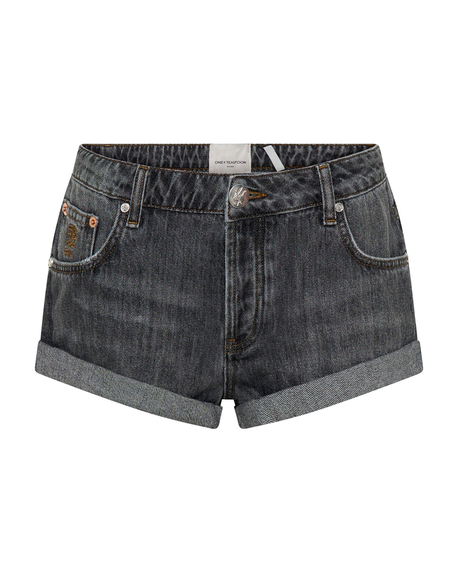 Women's Denim Shorts Bandits Low Waist Denim Shorts - Charcoal Black