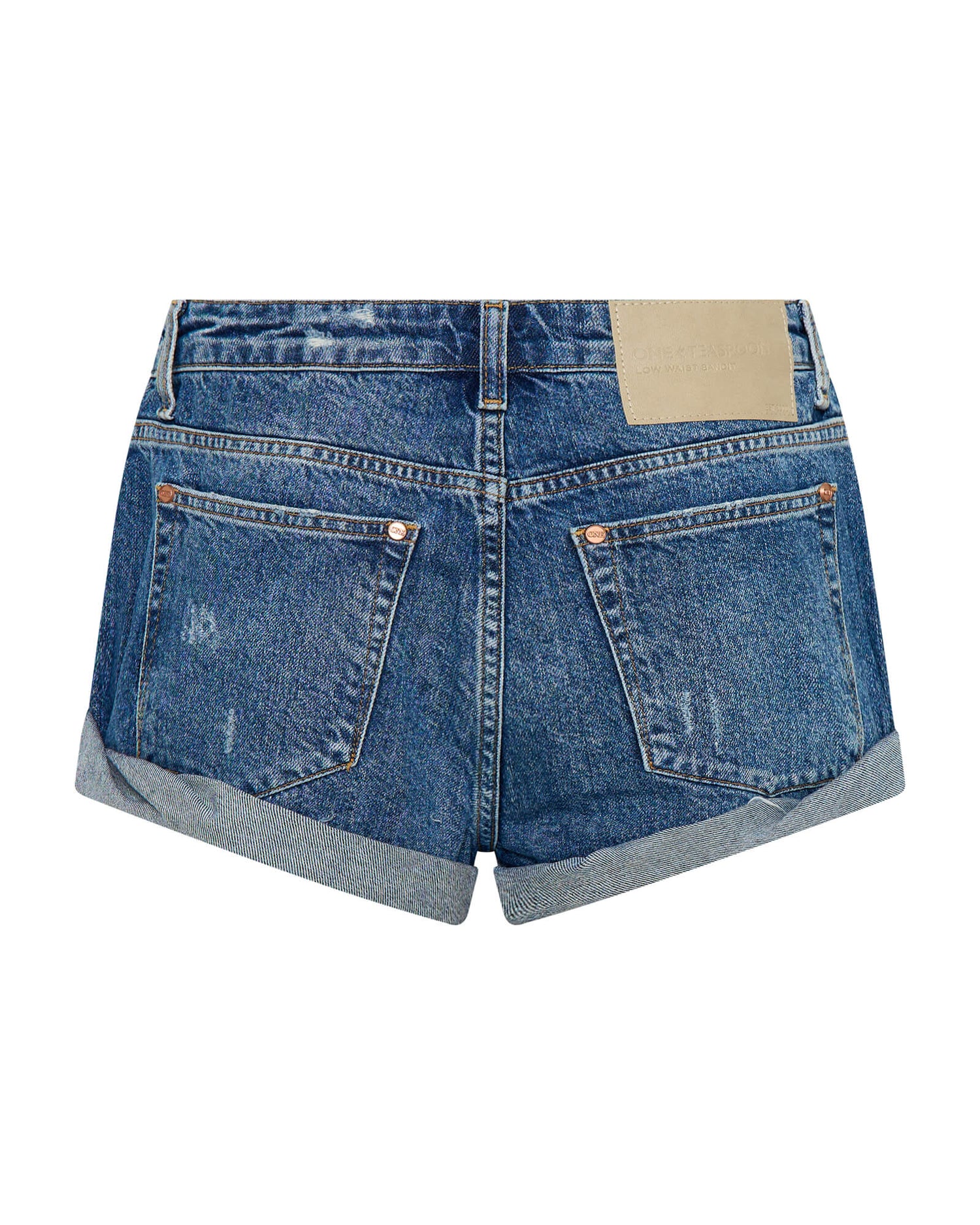 Full Price Bandits Low Waist Embellished Denim Shorts - Blue Thunder