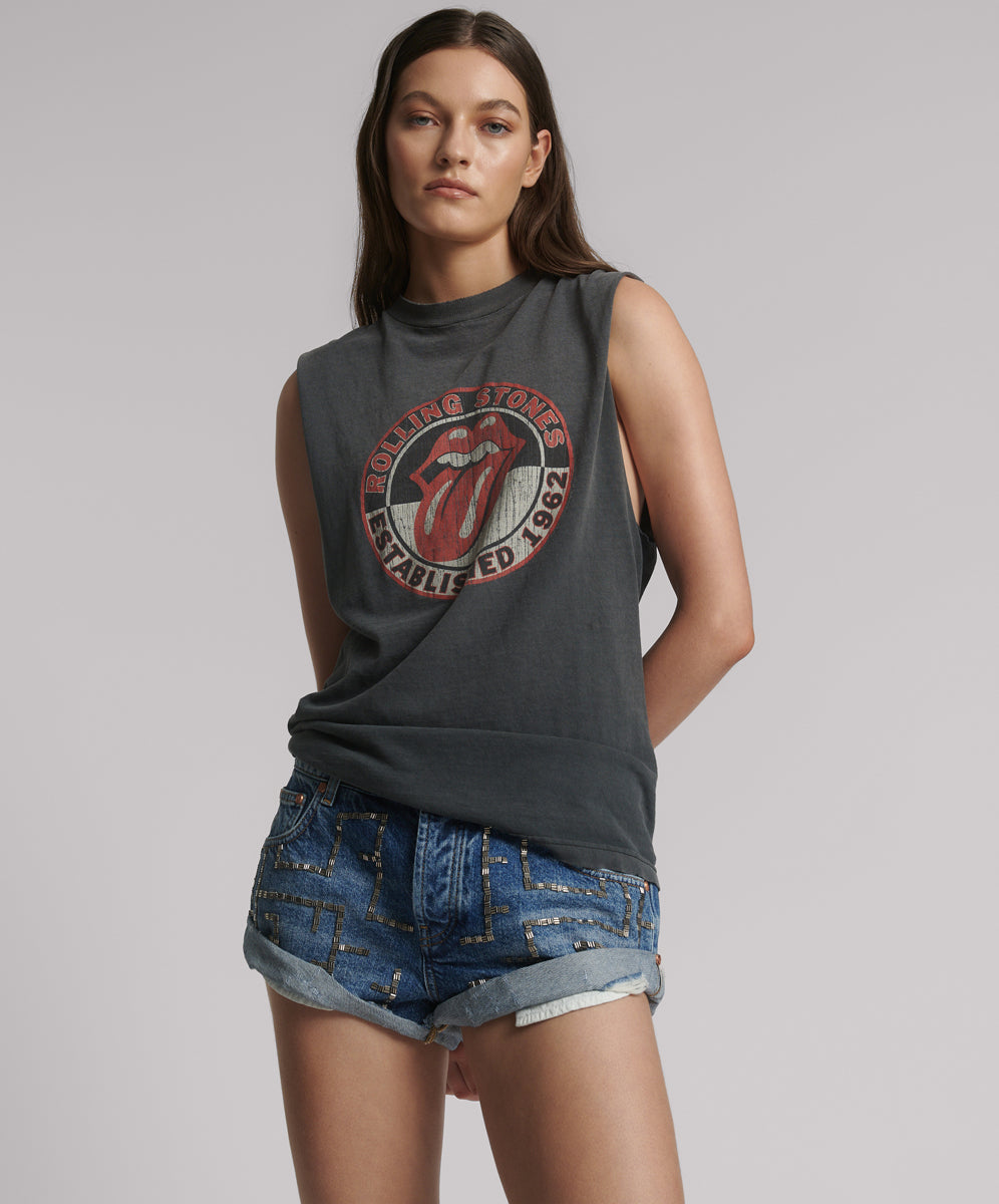 Full Price Bandits Low Waist Embellished Denim Shorts - Blue Thunder