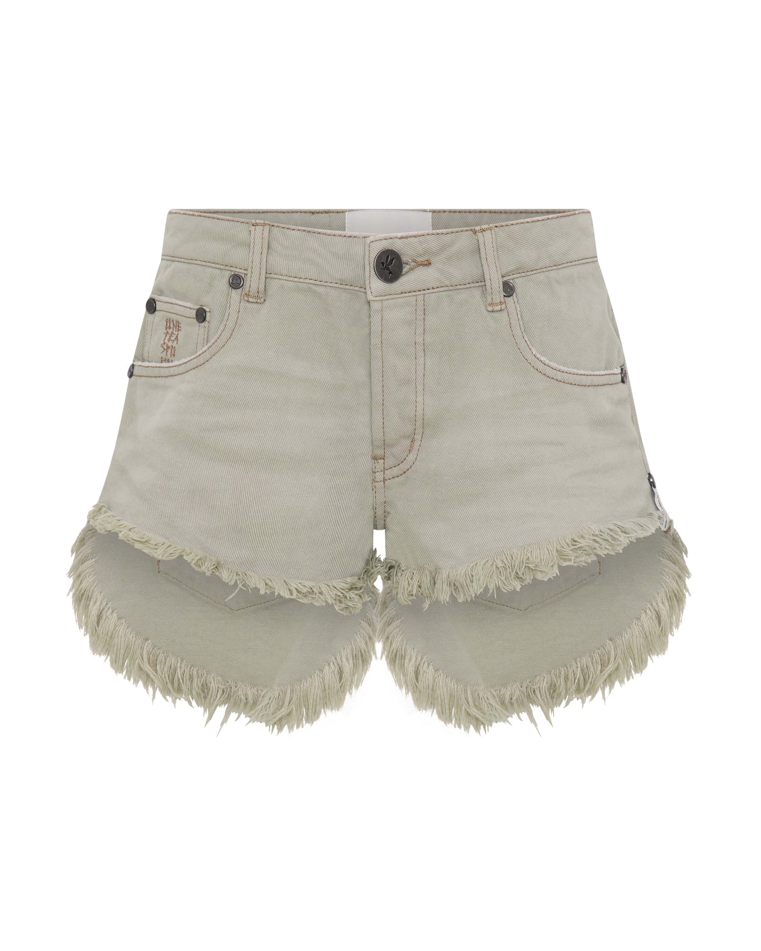 Khaki Edit Bonitas Low Waist Denim Shorts - Faded Khaki