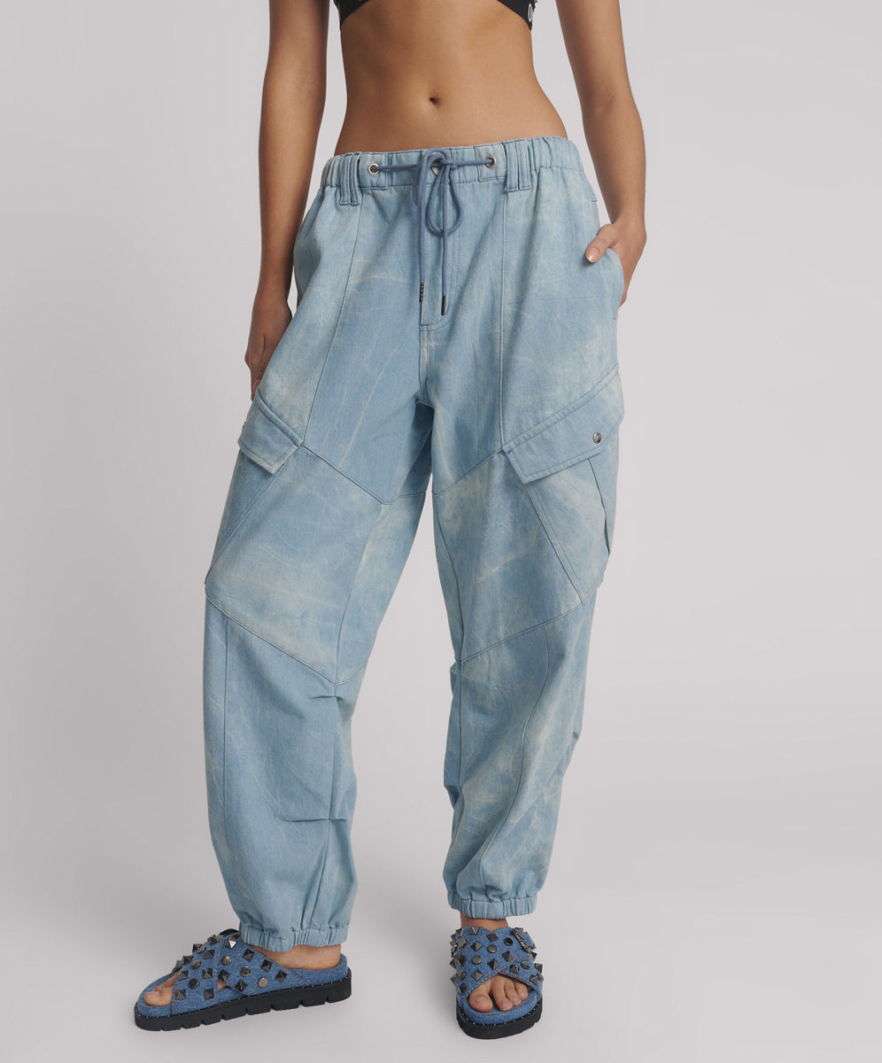 Dirty Blue Denim Utility Denim Flight Pants - Cloudy Blue