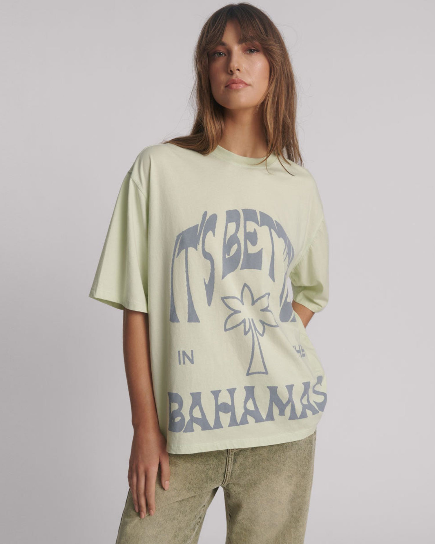 Women's Graphic Tees Its Better In The Bahamas Kobe Tee - Green Mist