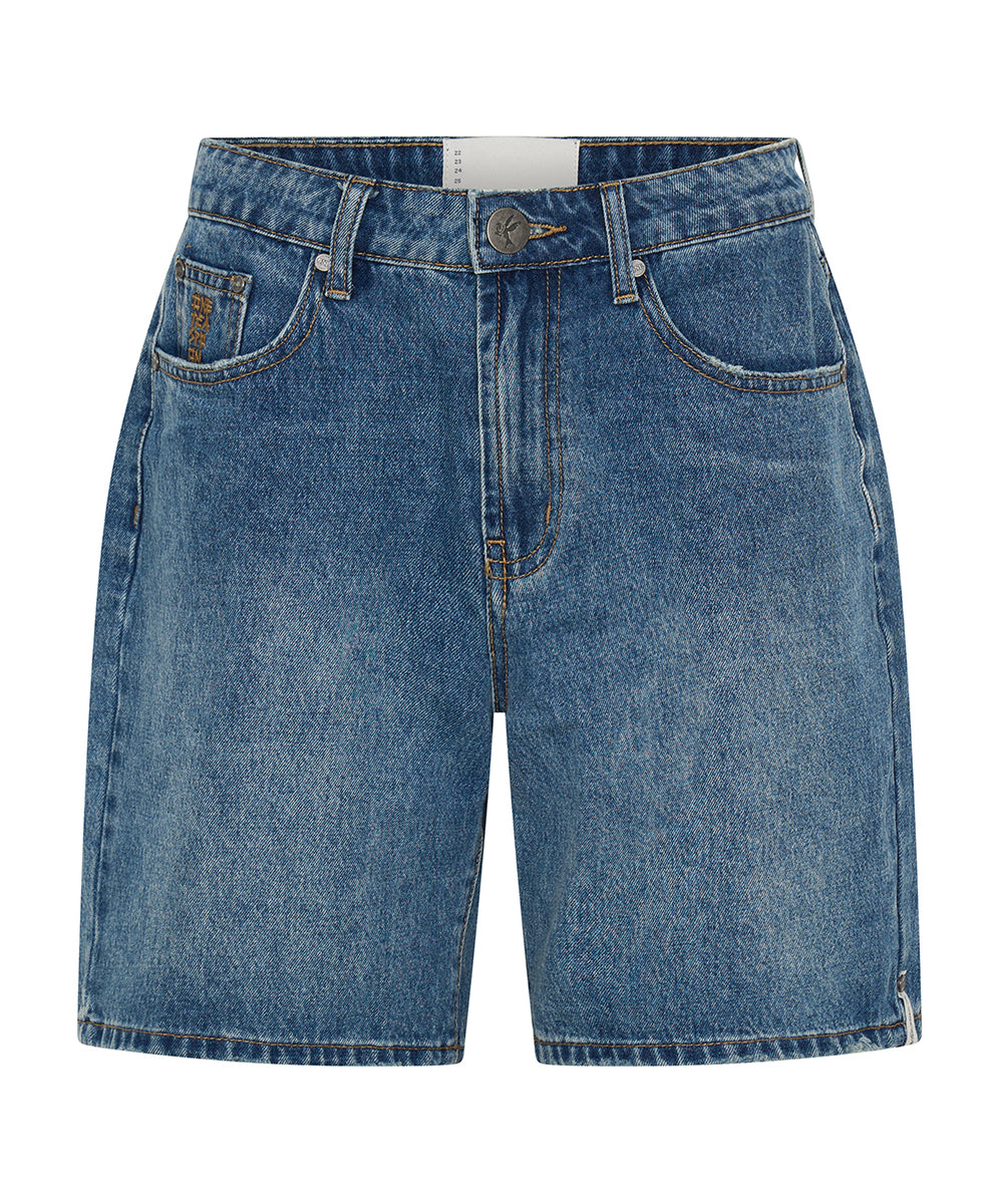 Jackson Shorts Jacksons Mid Waist Wide Leg Denim Shorts - Westland Blue
