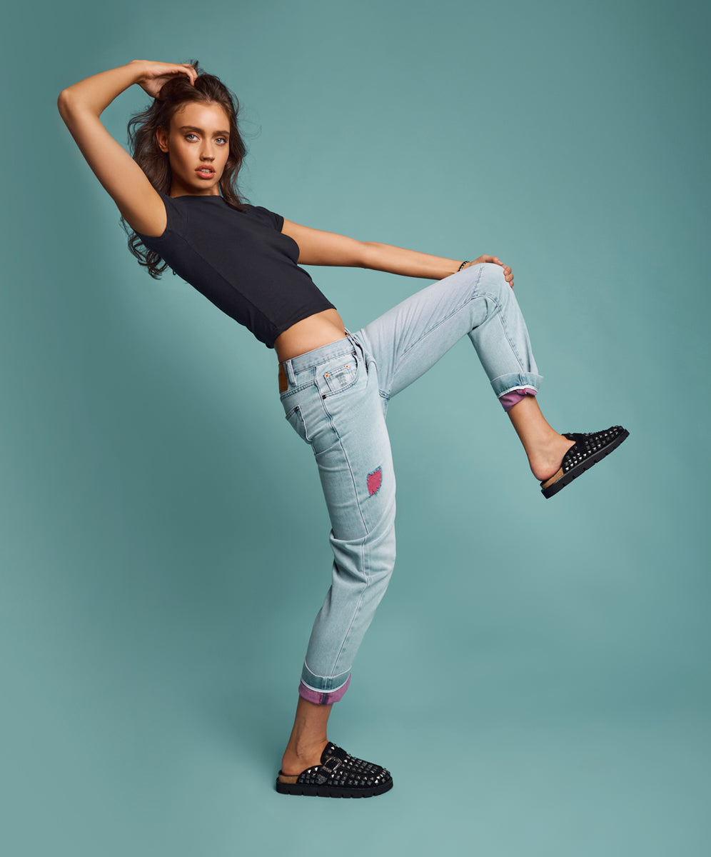 Women's Boyfriend Jeans Bandits Low Waist Boyfriend Denim Jeans - Cheeky Blue