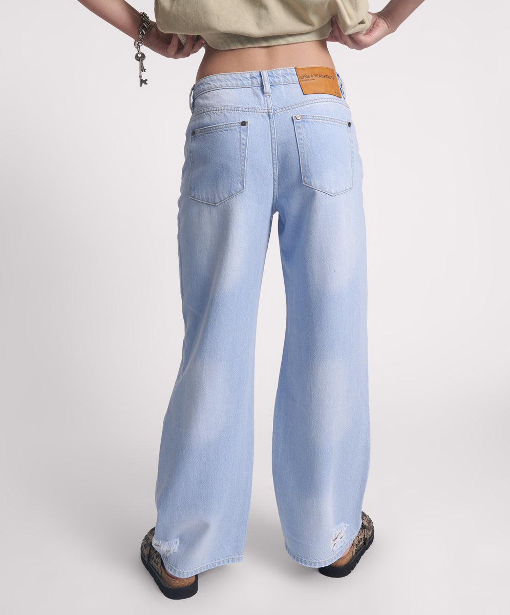 Jacksons Jeans Jackson Mid Waist Wide Leg Denim Jeans - Best Blue