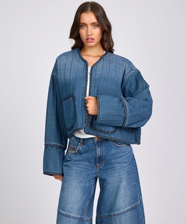 Denim Wadded Jacket - Deep Pacifica Blue