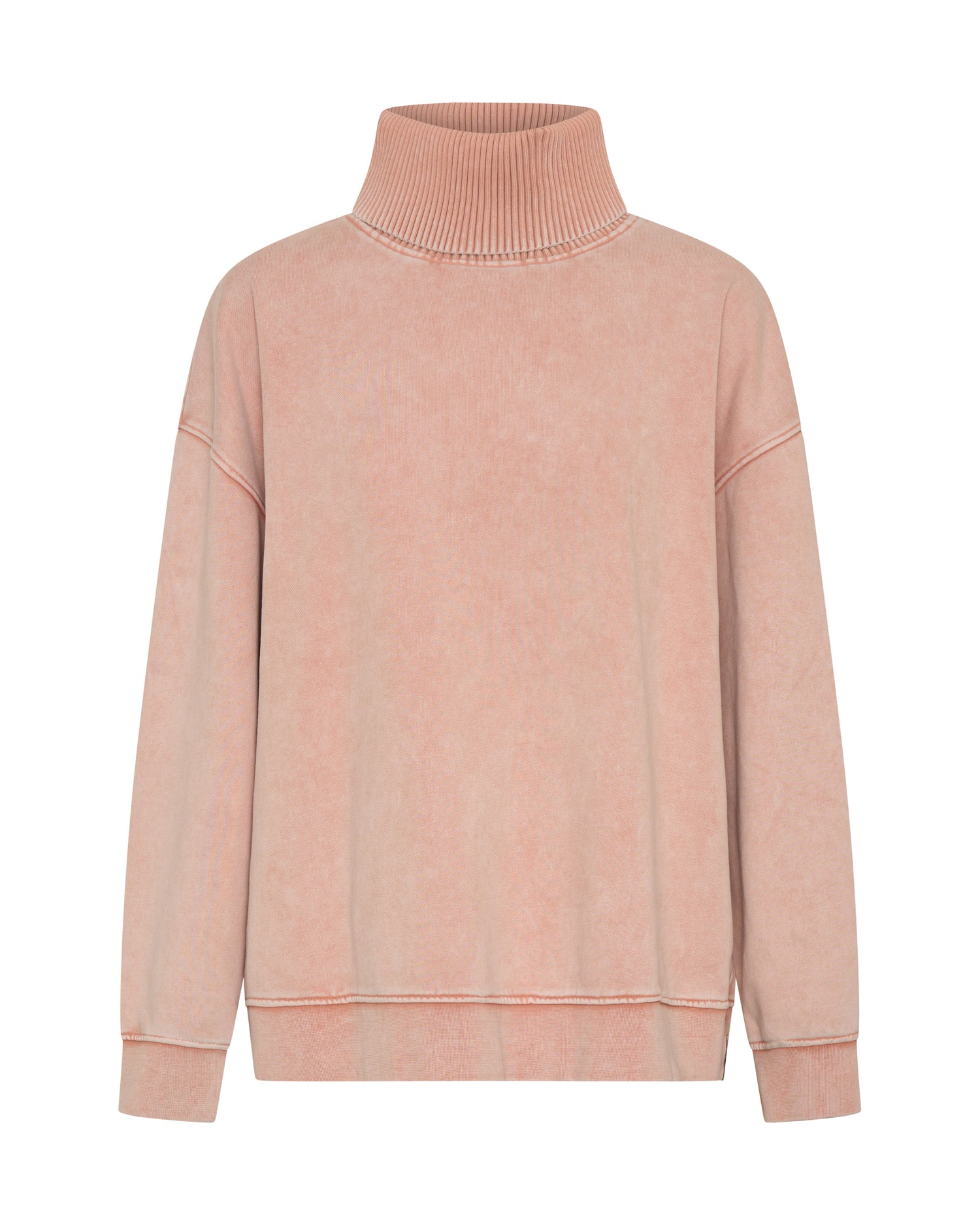 Women's Clothing Fleece Roll Neck Sweater - Blush Pink