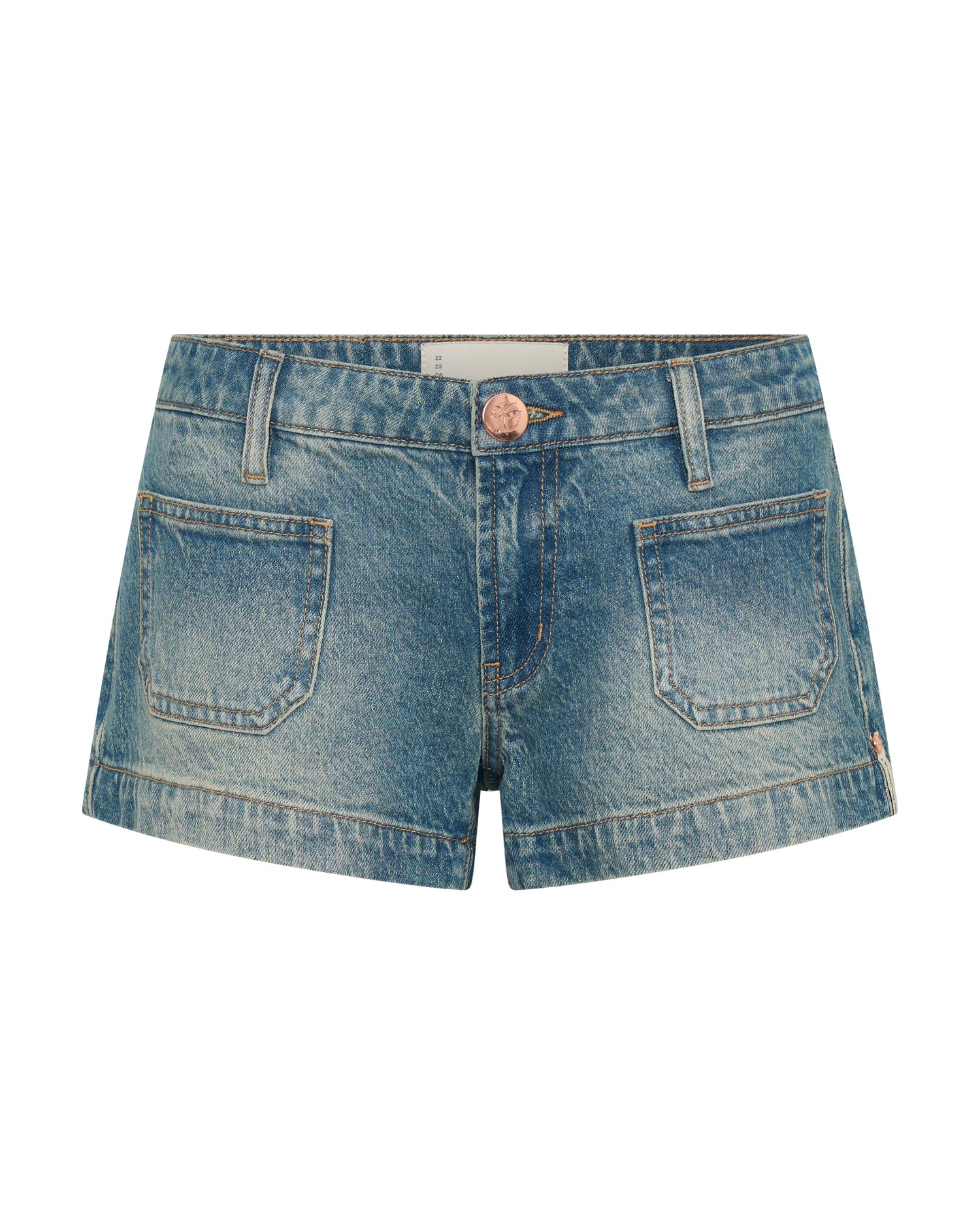 Dirty Blue Denim Retro Dukes Low Waist Mini Denim Shorts - Texas Blue