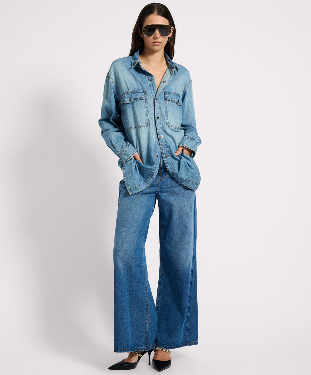 Women's Denim Shirts Essential Denim Shirt - Blue Crush
