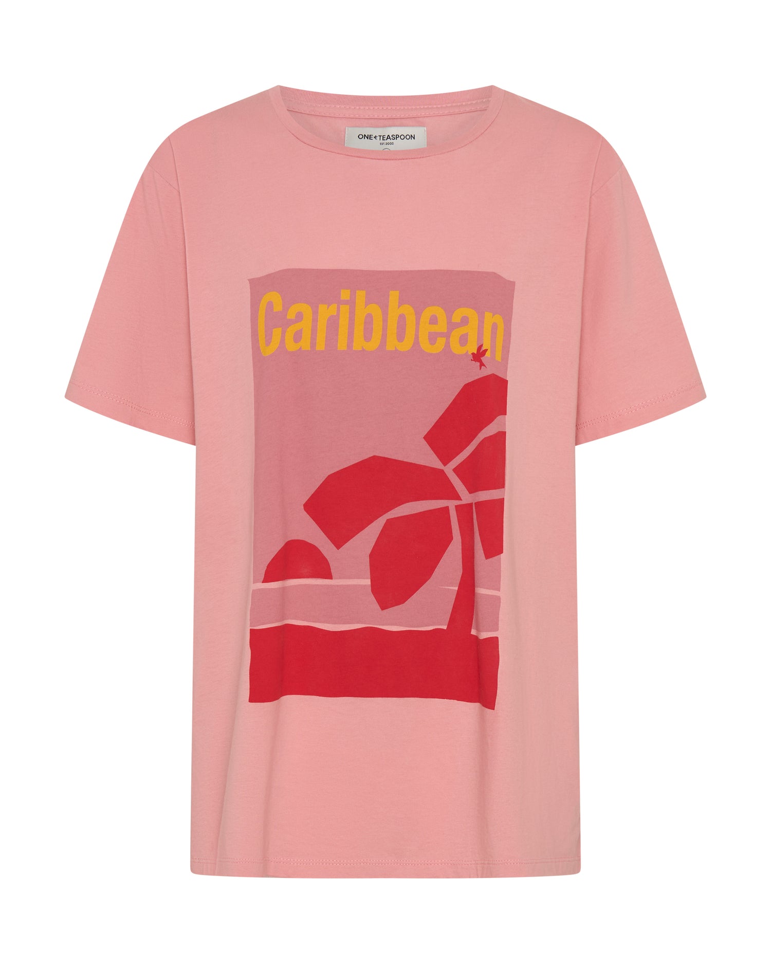 Women's Graphic Tees Caribbean Boyfriend Tee - Pink