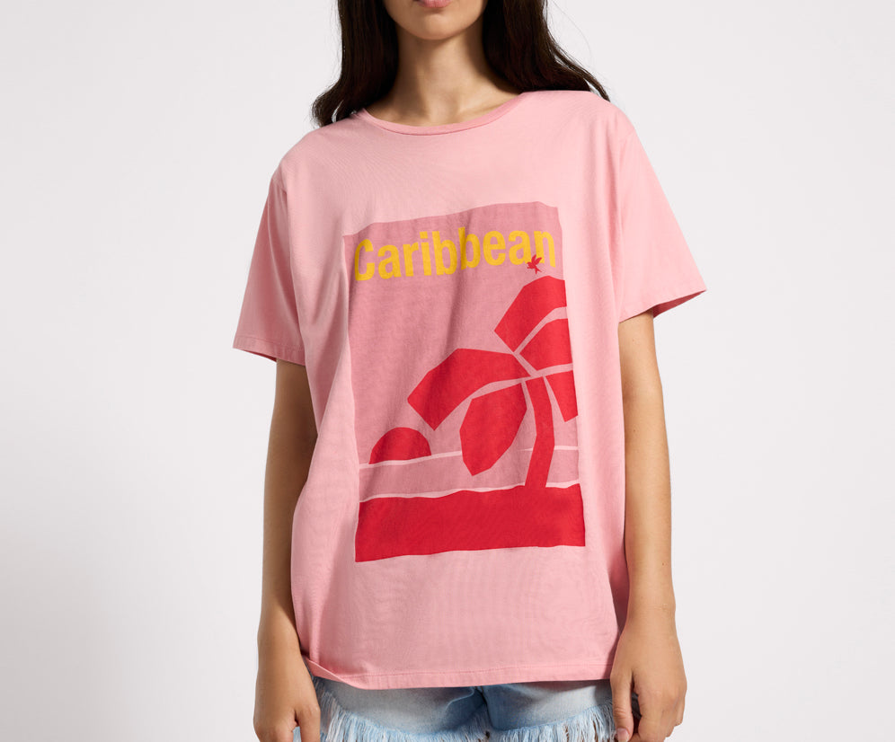 Caribbean Boyfriend Tee - Pink