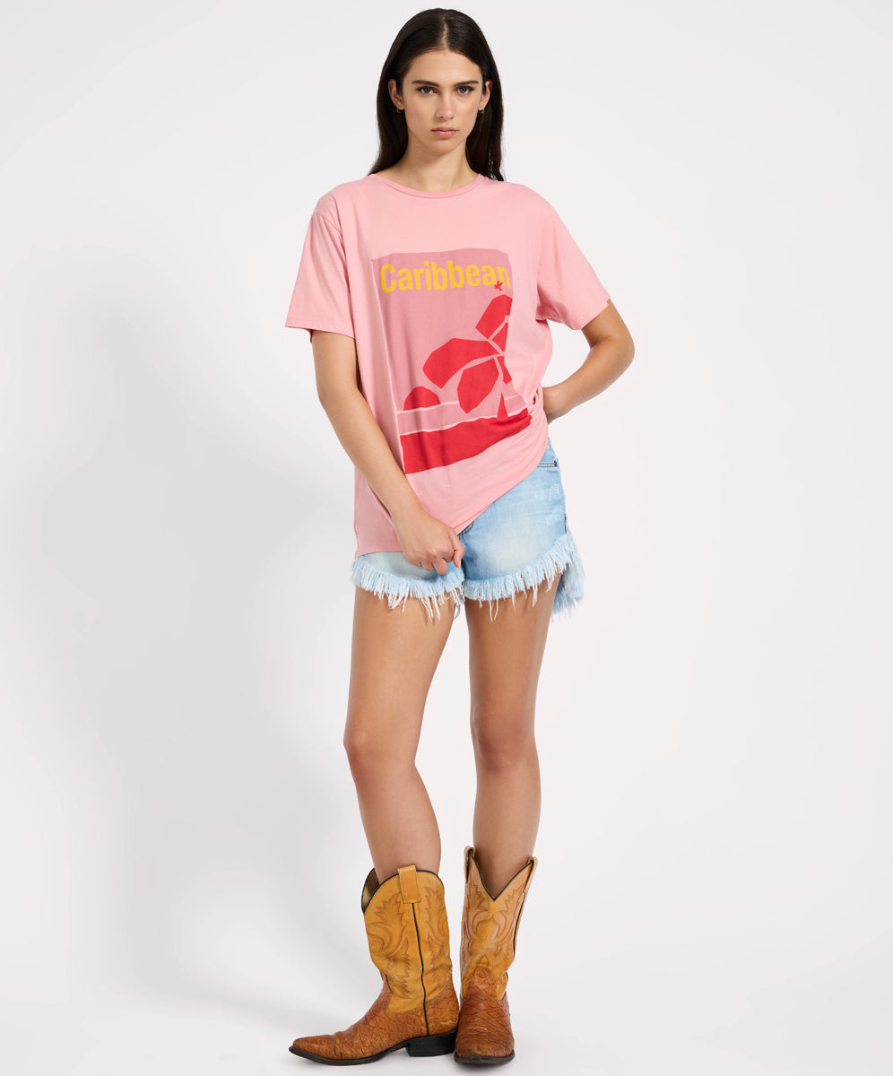 Women's Graphic Tees Caribbean Boyfriend Tee - Pink