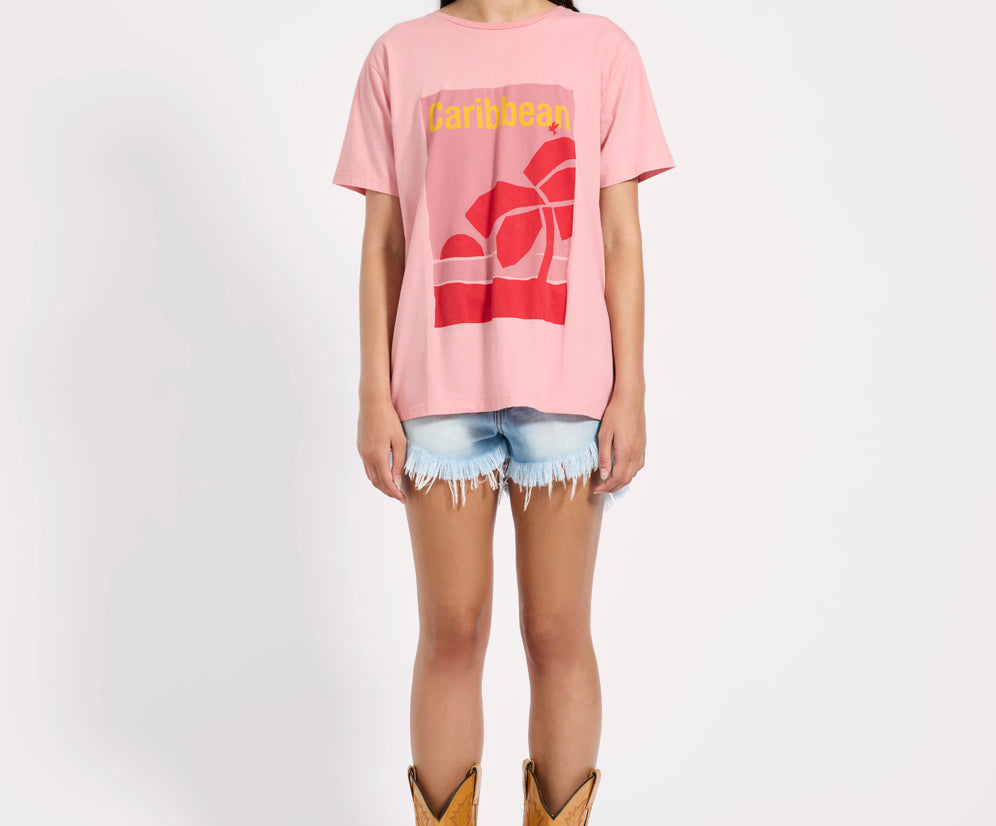 Caribbean Boyfriend Tee - Pink