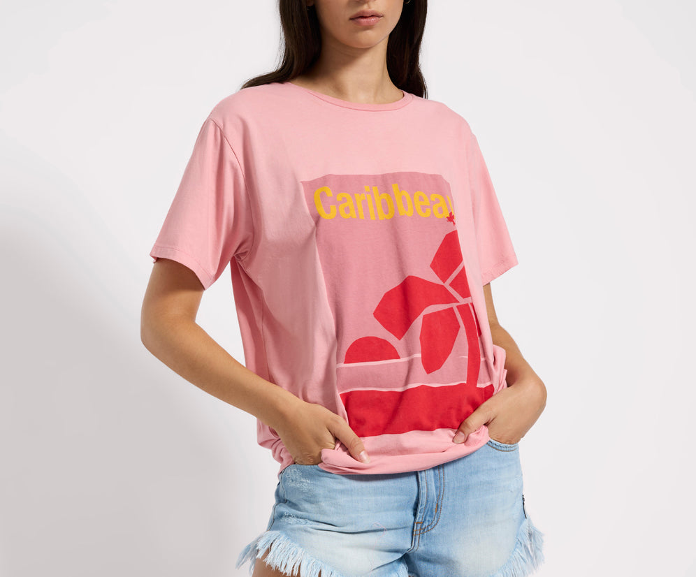 Caribbean Boyfriend Tee - Pink
