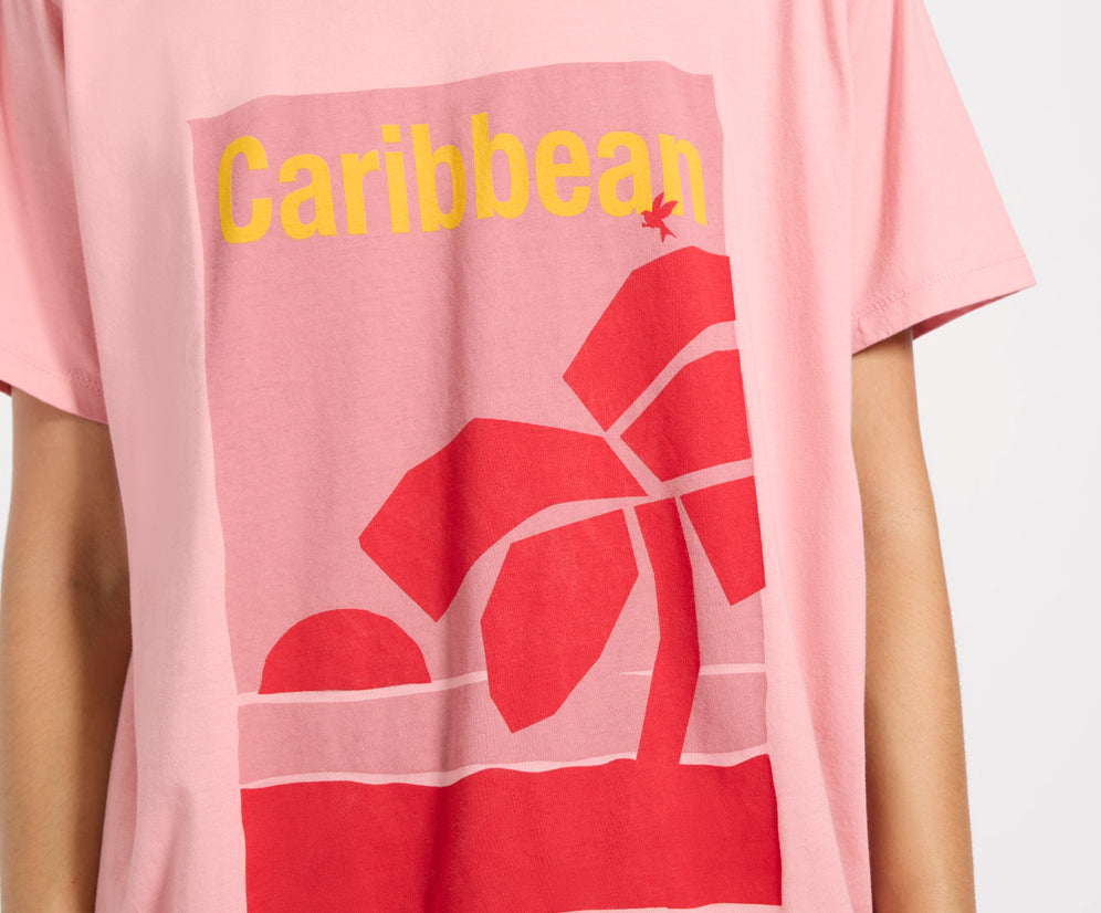 Caribbean Boyfriend Tee - Pink
