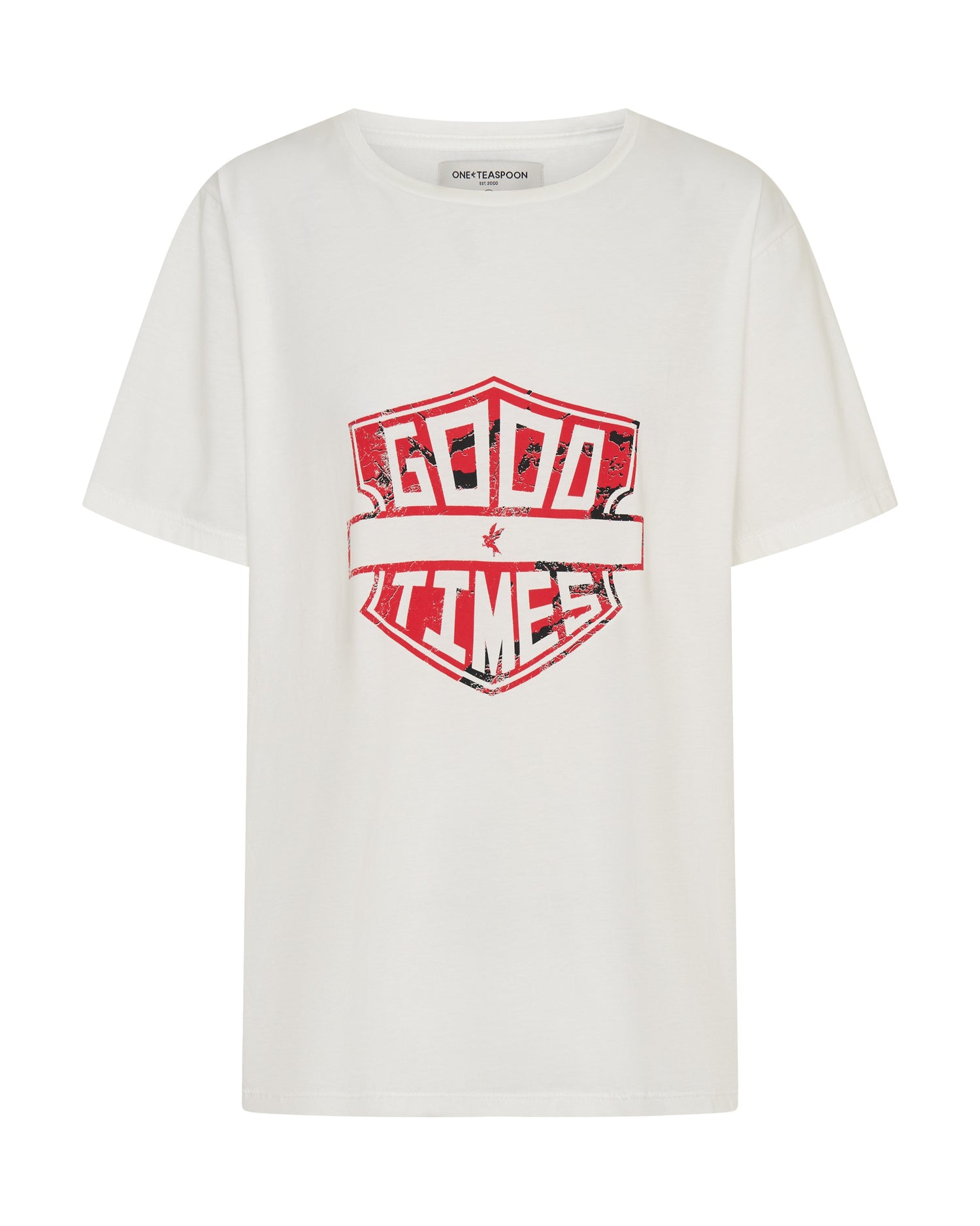 Women's Graphic Tees Good Times Boyfriend Tee - White