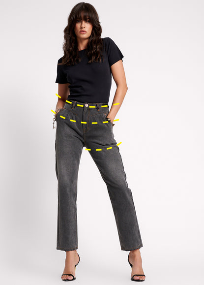 RECYCLED BLACK STREETWALKERS HIGH WAIST 80S JEANS