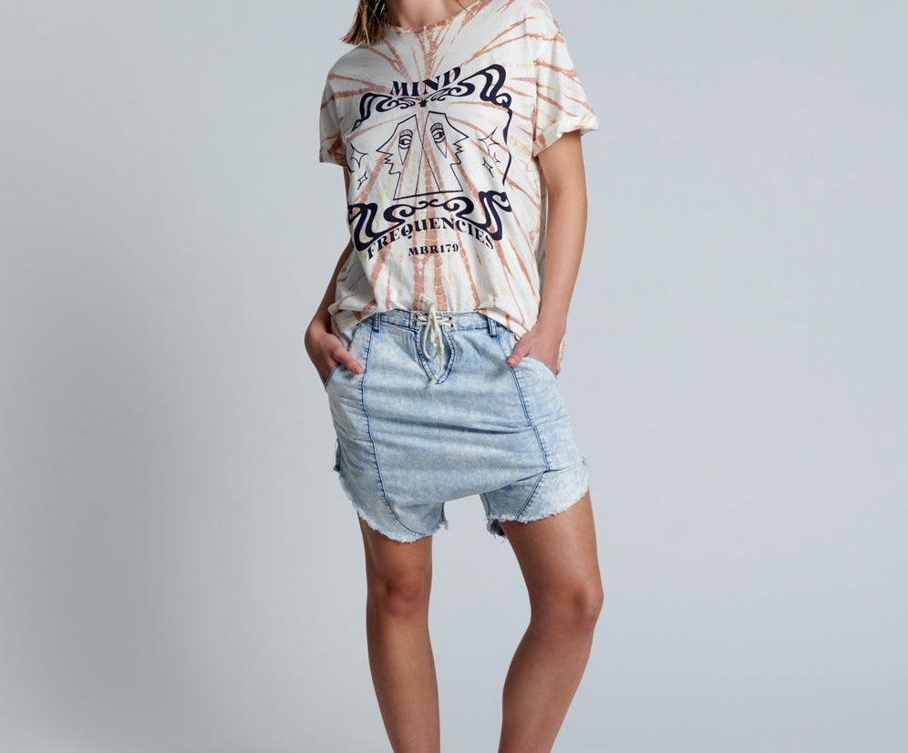 CLASSIC CHAMBRAY LUXE HAREM SHORTS