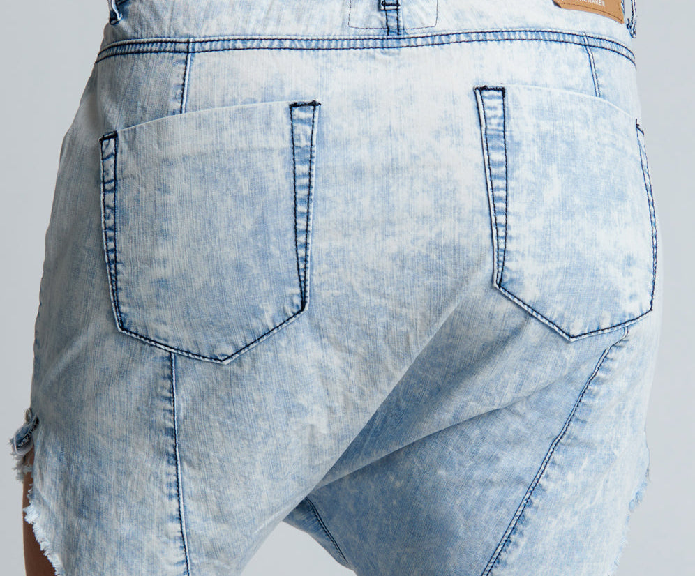 CLASSIC CHAMBRAY LUXE HAREM SHORTS