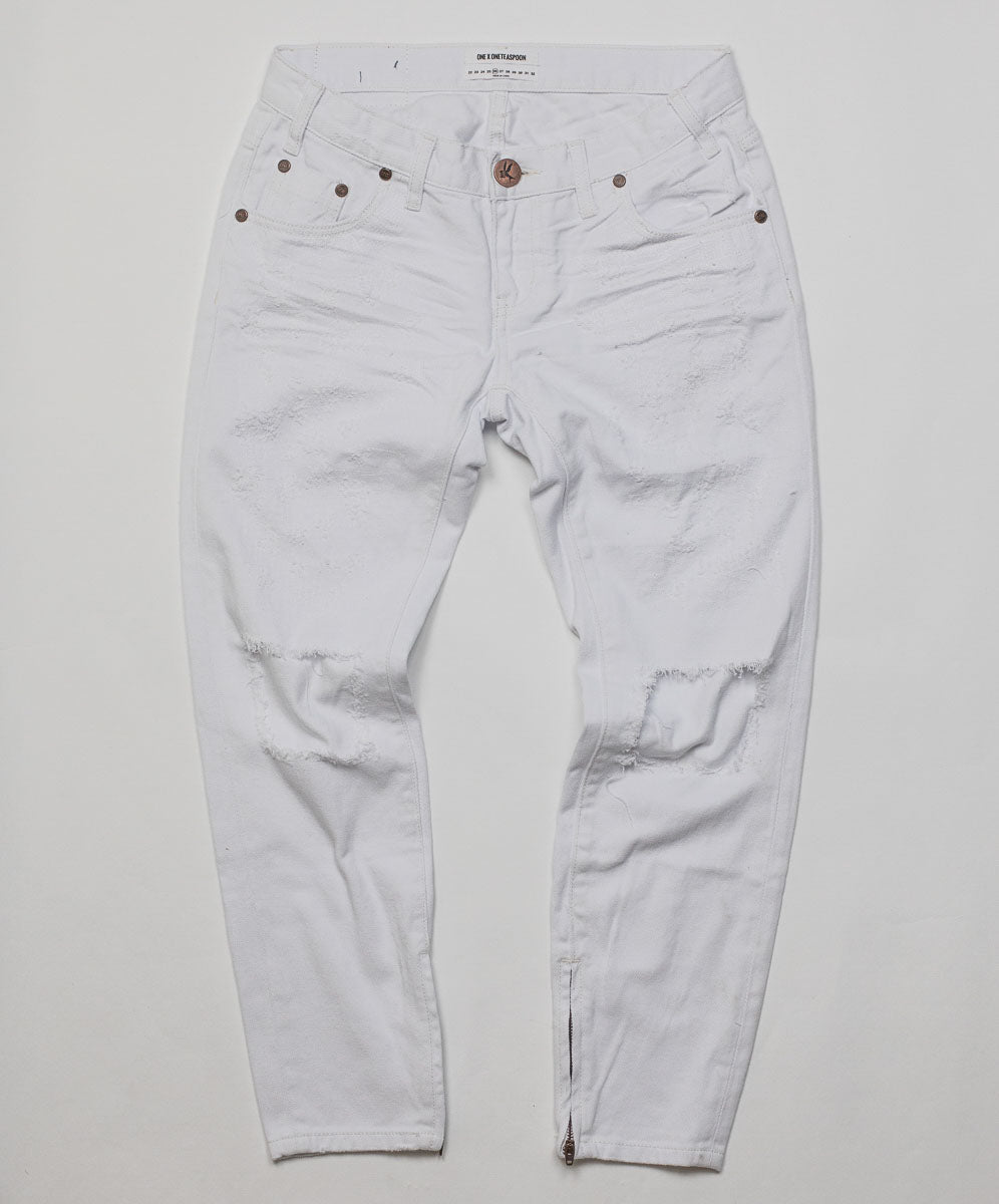 25% Off Sale Freebirds Low Waist Rigid Skinny Denim Jeans - White Beauty