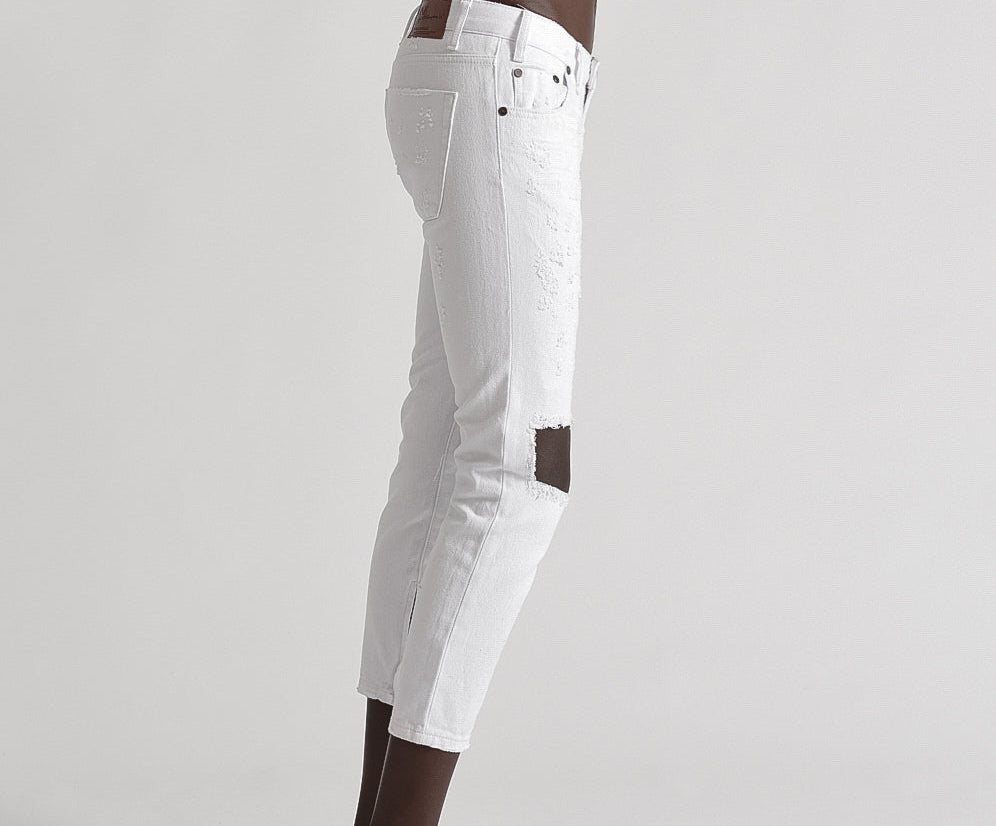 Freebirds Low Waist Rigid Skinny Denim Jeans - White Beauty