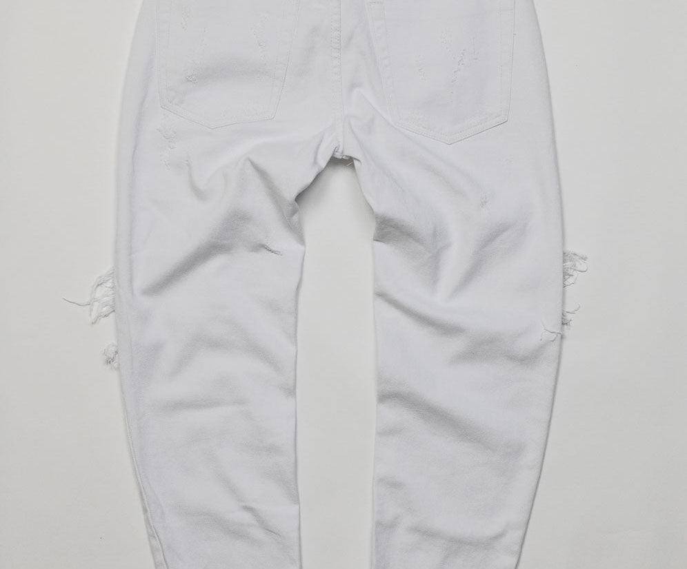 Awesome Baggies Low Waist Straight Leg Denim Jeans - White Beauty