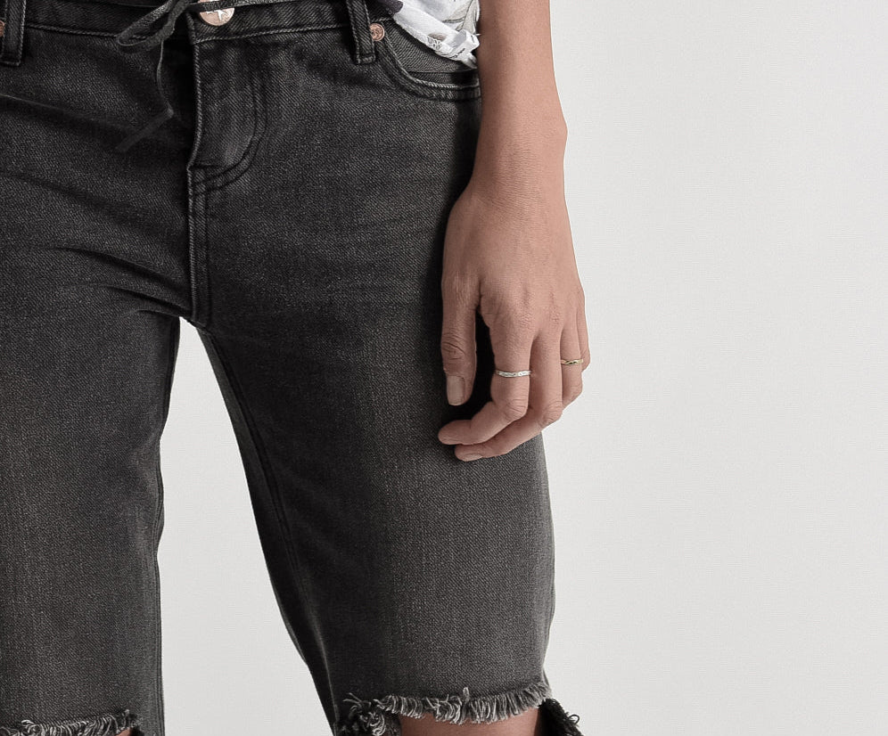 Awesome Baggies Low Waist Straight Leg Denim Jeans - Basalt Black