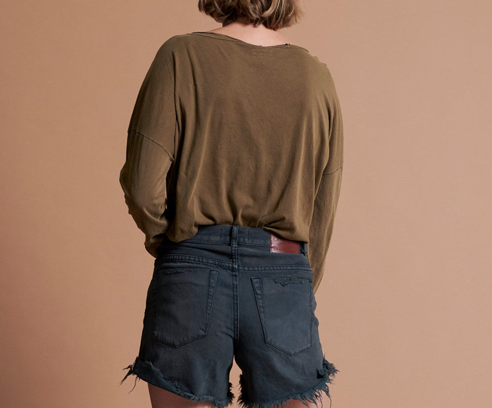 Hawks High Waist Denim Shorts - St Rebel