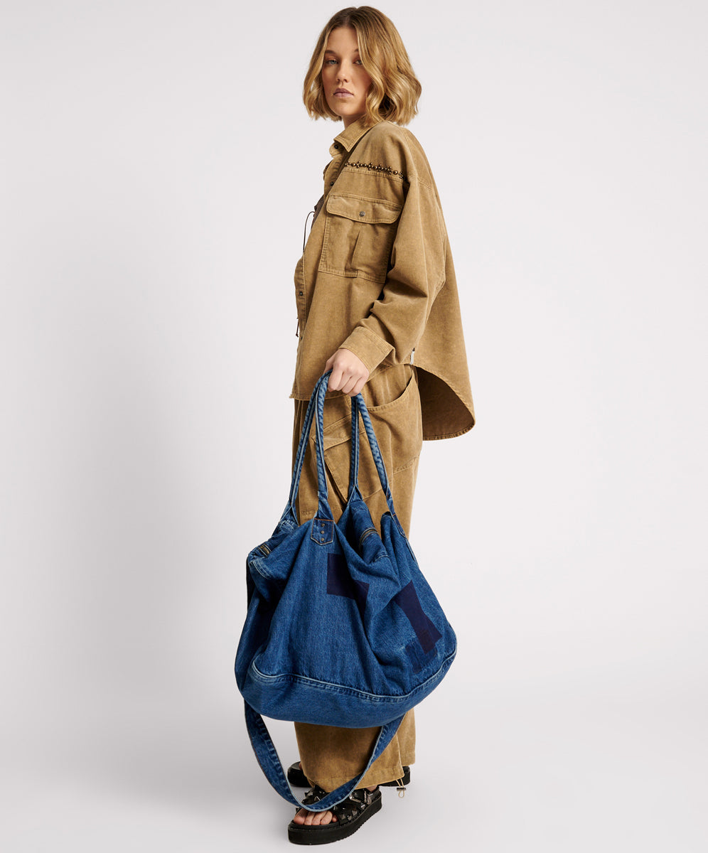 Denim Overnighter Duffle Bag - Salty Sailor Blue | One Teaspoon USA