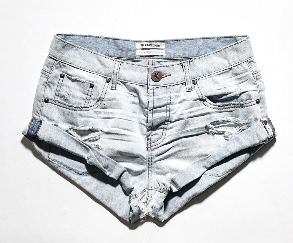 Bandits Low Waist Denim Shorts - Hamptons Blue