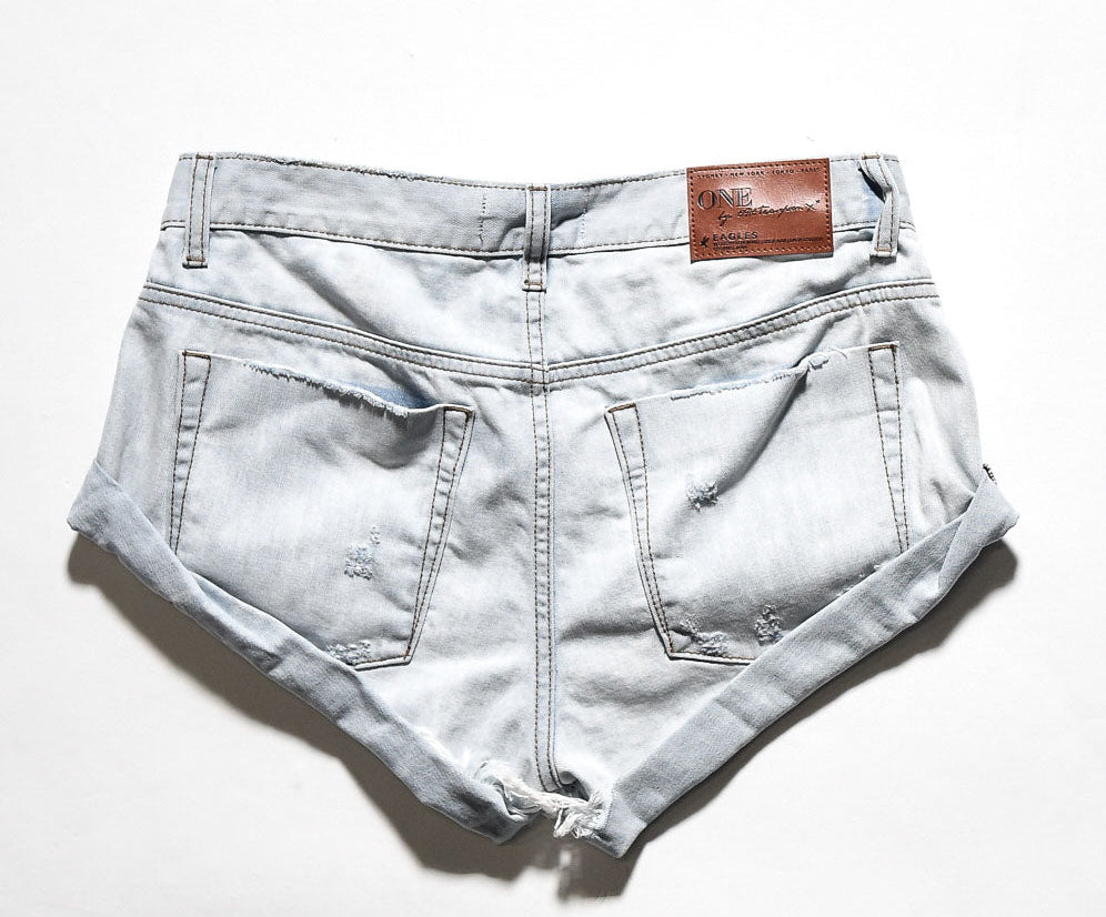 Bandits Low Waist Denim Shorts - Hamptons Blue