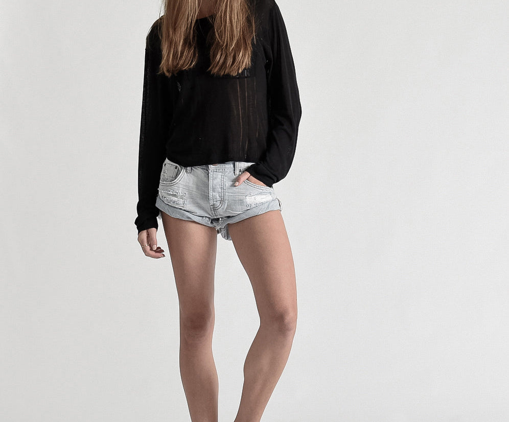 Bandits Low Waist Denim Shorts - Hamptons Blue