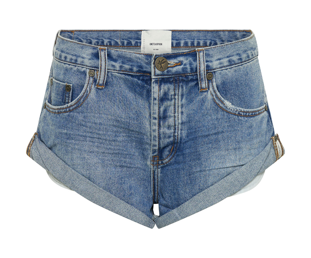 COBAINE BANDITS LOW WAIST DENIM SHORTS