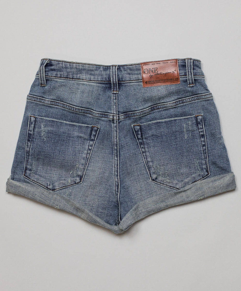 HARLETS HIGH WAIST STRETCH DENIM SHORTS