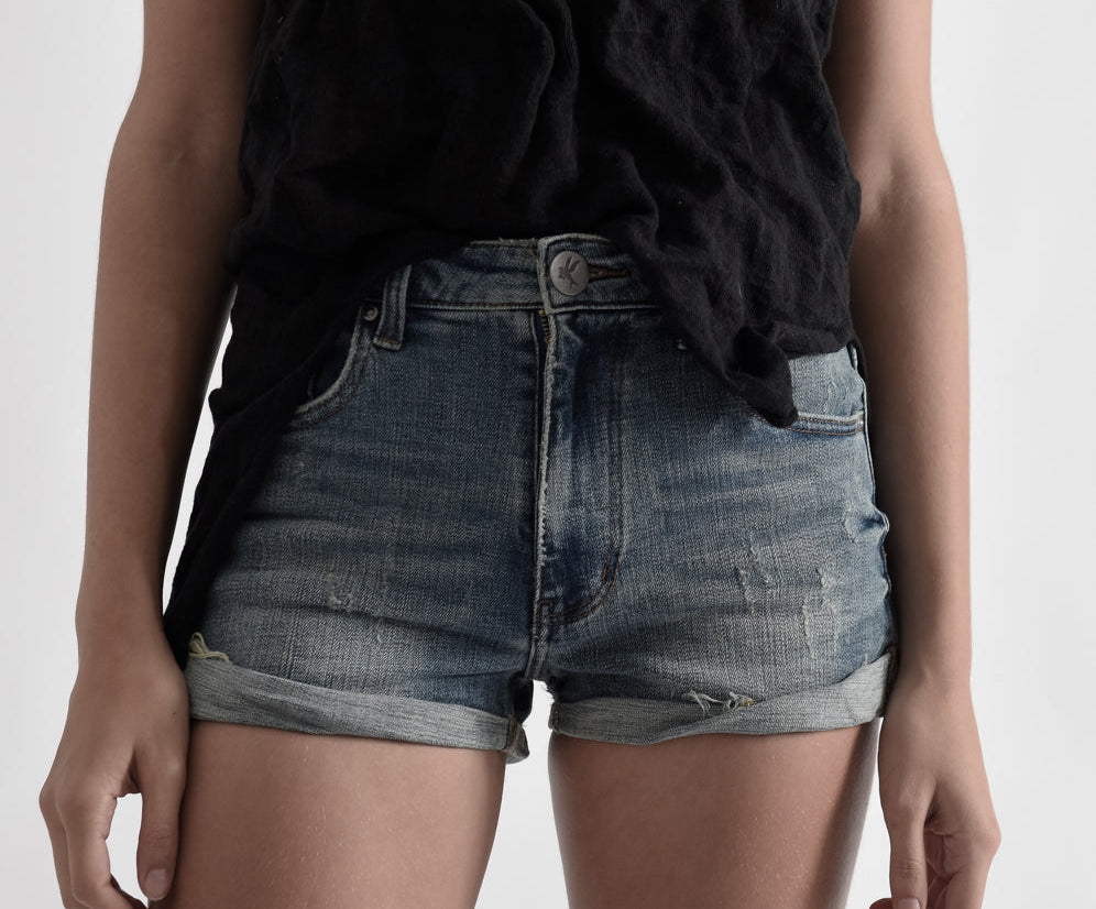 HARLETS HIGH WAIST STRETCH DENIM SHORTS