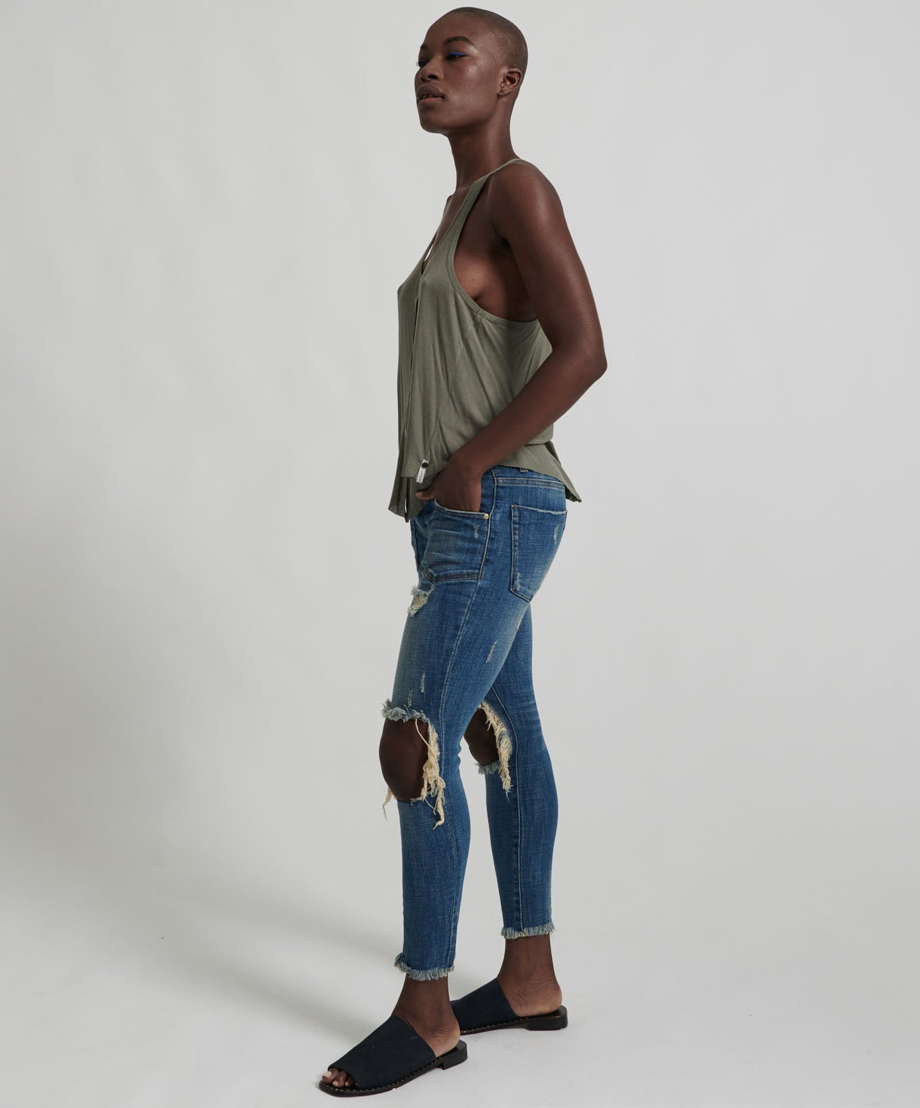 25% Off Sale Freebirds II Low Waist Stretch Skinny Denim Jeans - Vintage Indigo