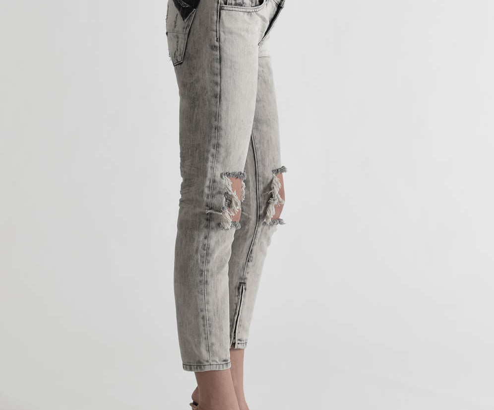 FREEBIRDS LOW WAIST RIGID SKINNY JEANS GREY