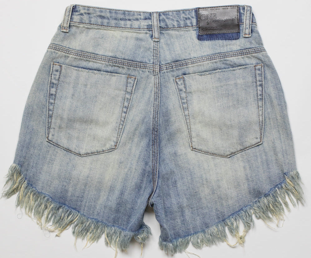 HAWKS HIGH WAIST DENIM SHORTS