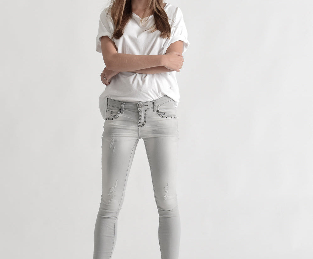 FREEBIRDS II LOW WAIST SKINNY JEAN GREY