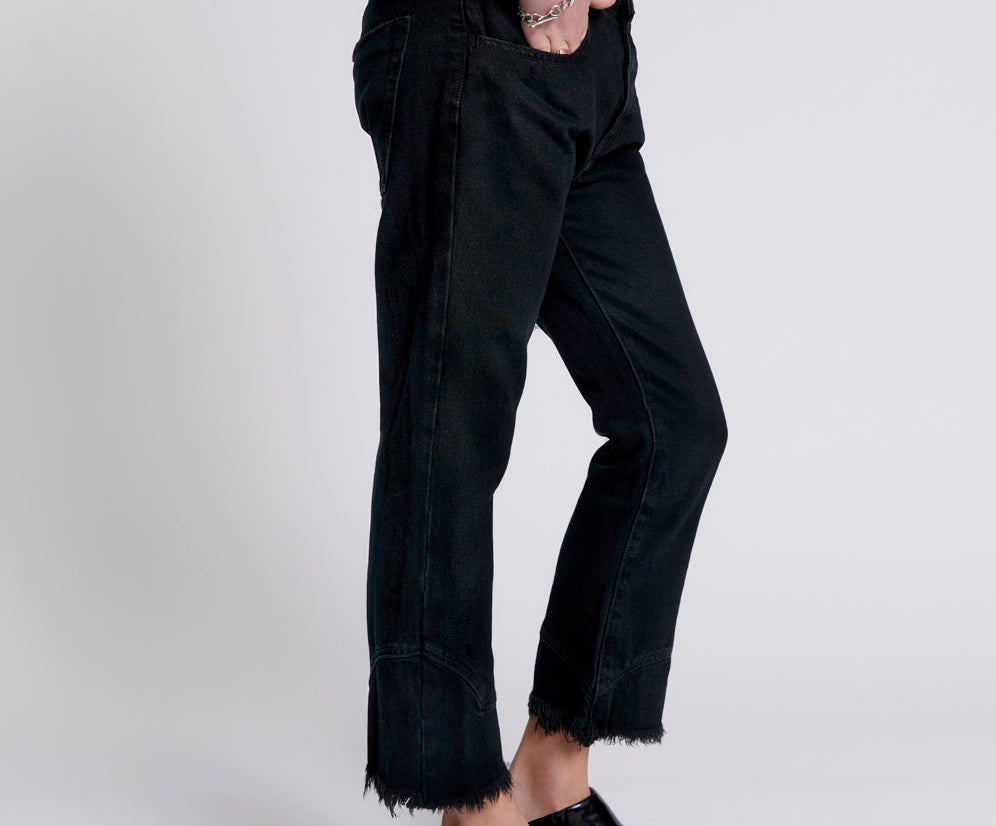 Kicks Low Waist Kick Flared Denim Jeans - Black Oak