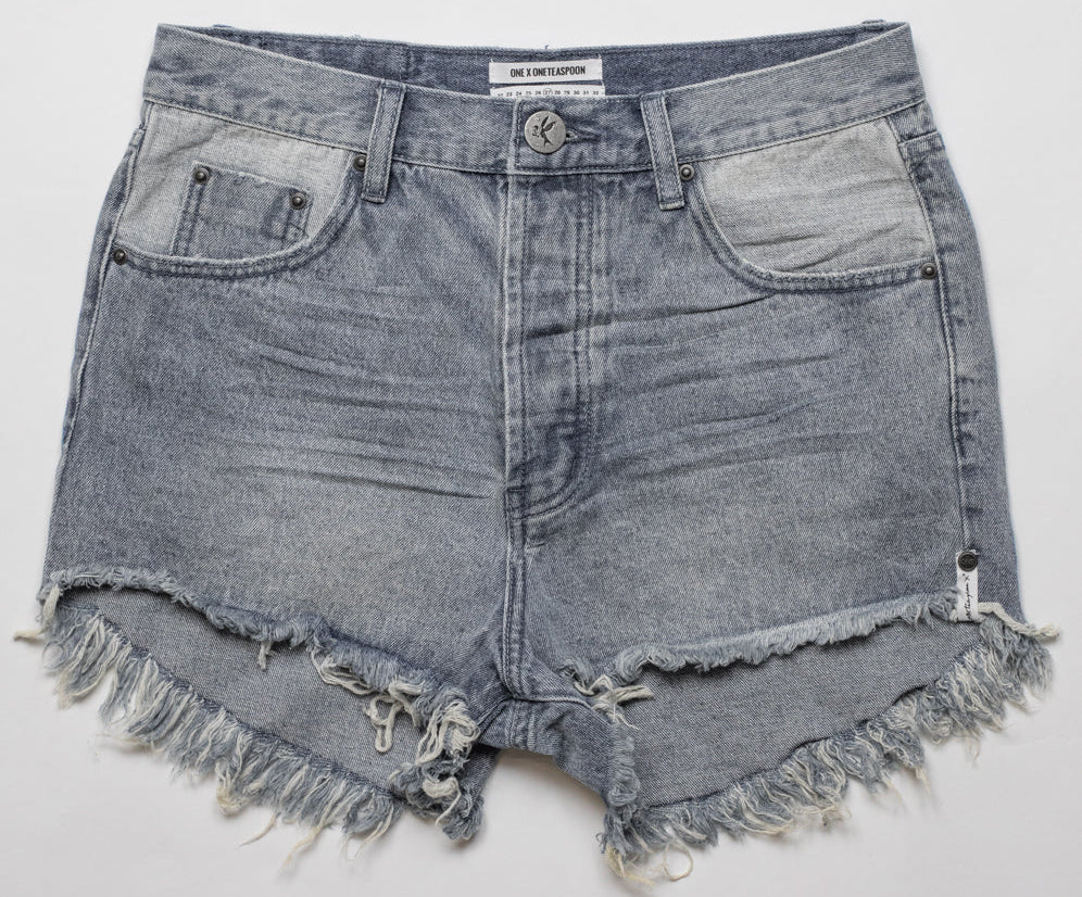 BLUE STORM OUTLAWS MID LENGTH DENIM SHORTS