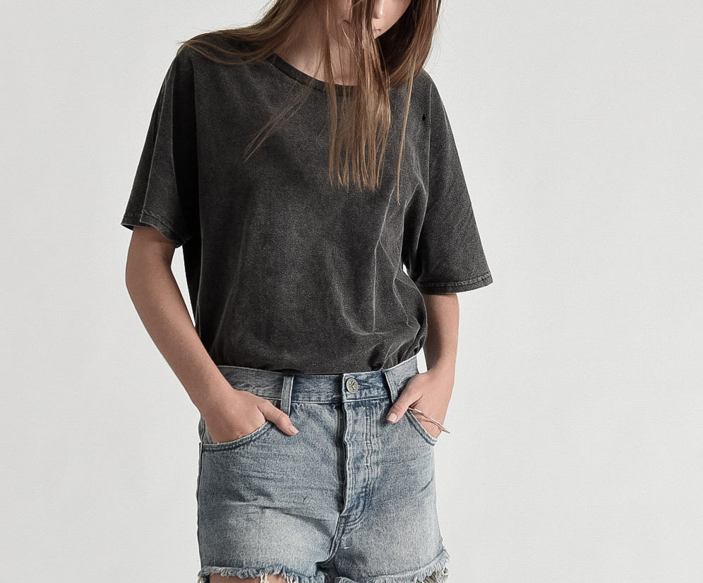 BLUE STORM OUTLAWS MID LENGTH DENIM SHORTS