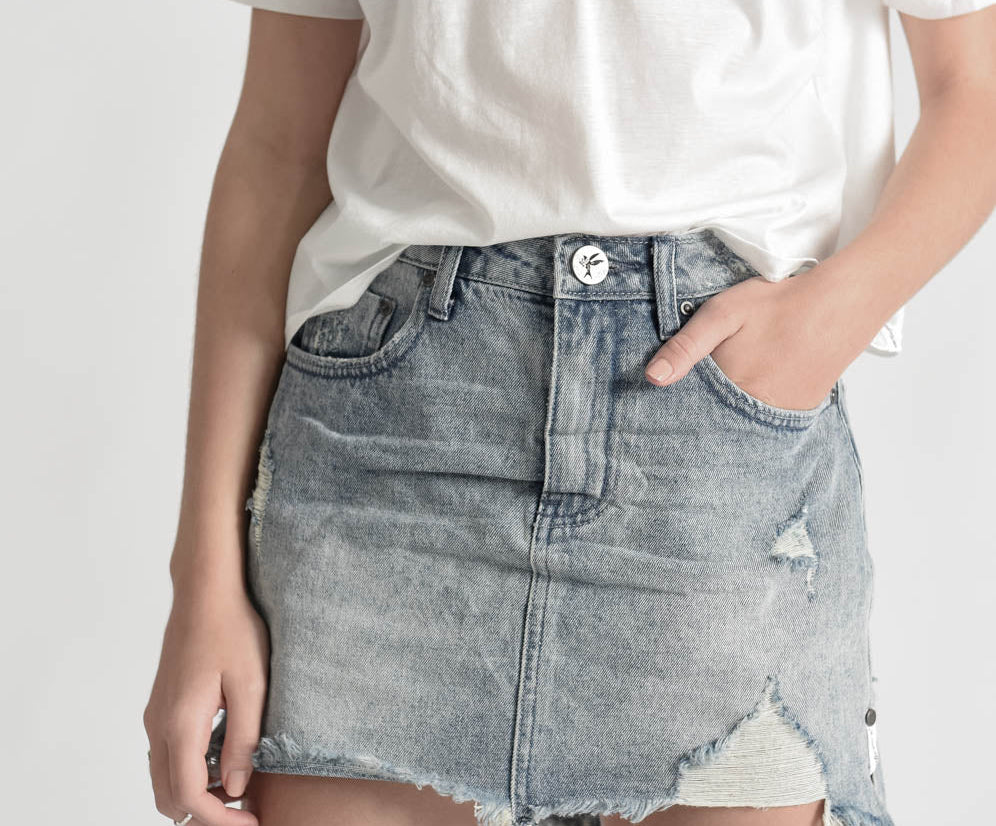 BLUE STORM 2020 MINI HIGH WAIST DENIM SKIRT